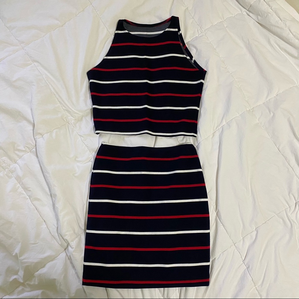 American Apparel Crop Top and Skirt Set